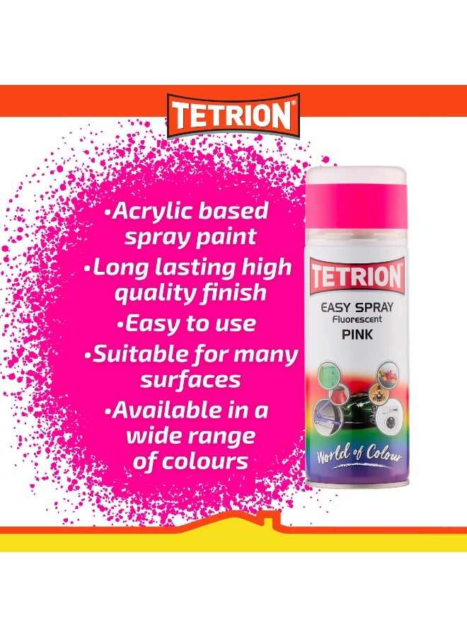 Tetrion Easy Spray Fluorescent Pink Spray Paint 400ml - Image 3
