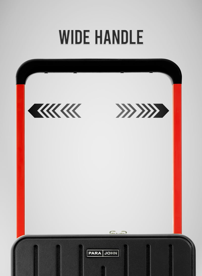 PARAJOHN عربة أمتعة بمقبض عريض لإضفاء الأناقة المطلقة أثناء السفر باللون الأسود - Image 2