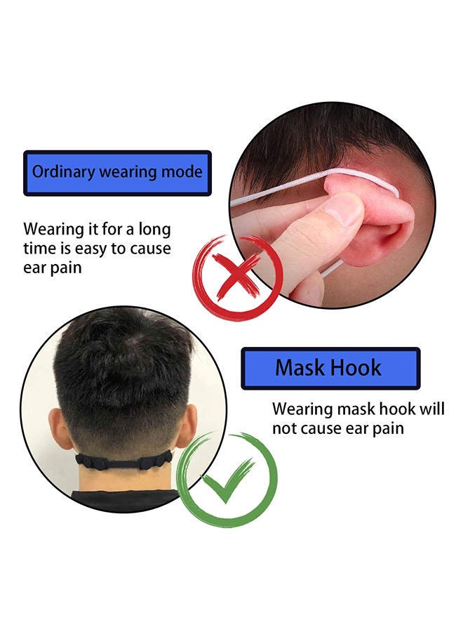 NIBEMINENT 6-Piece Face Surgical Mask With Strap Extension Ear Hook Black - Image 5