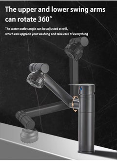 LOOPITYS Grey bathroom faucet, 360 degree rotating bathroom faucet, bathroom sink faucet, single handle hot and cold water mixing faucet with 2 nozzle modes  - Image 4