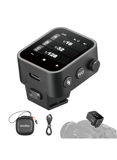 Godox X3-C Touchscreen TTL Wireless Flash Trigger for Canon Camera, 1/8000s HSS TTL TCM Function, Built-in Battery USB-C Charge Flash Transmitter Compatible with Canon R5 R6 R7 5D 6D