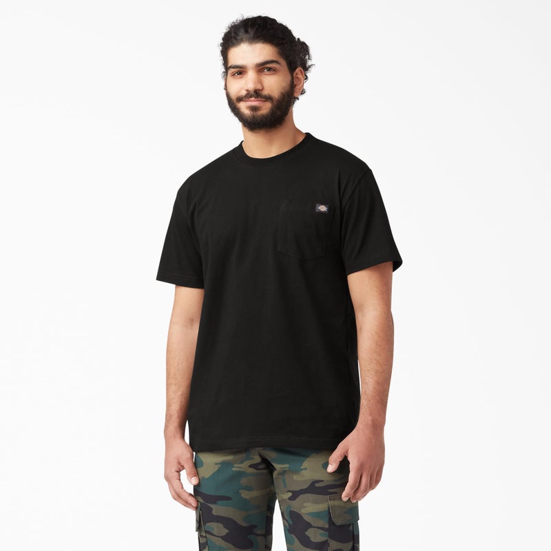 Dickies تي شيرت ديكيز للرجال بأكمام قصيرة وبتصميم رقبة دائرية، ثقيل الوزن، أسود، مقاس 3X-Large كبير وطويل في الولايات المتحدة - Image 3