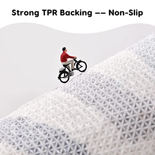 TRUEDAYS Colorful Boho Bath Mat Half Round Water Absorbent Non-Slip Bathroom Rugs, Machine Washable Soft Microfiber Sun Bath Rug for Bathroom, Shower, Room - Image 5