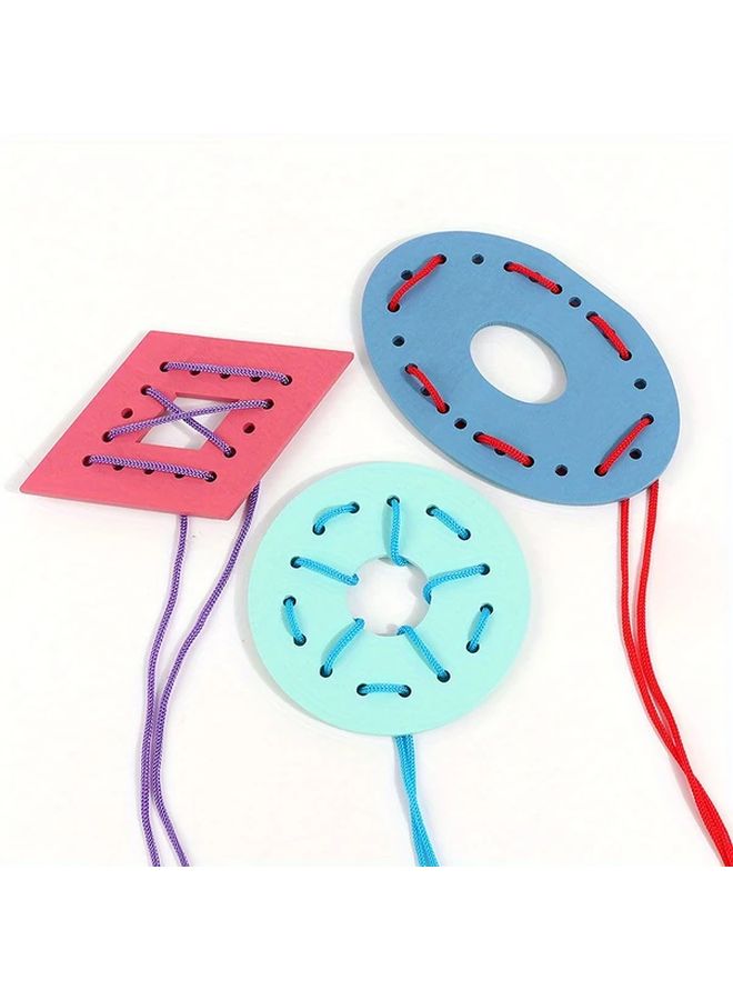 Colorful Wooden Lacing Cards 8pcs Threading Game Educational Toy Kids Valentine Gifts - Image 5
