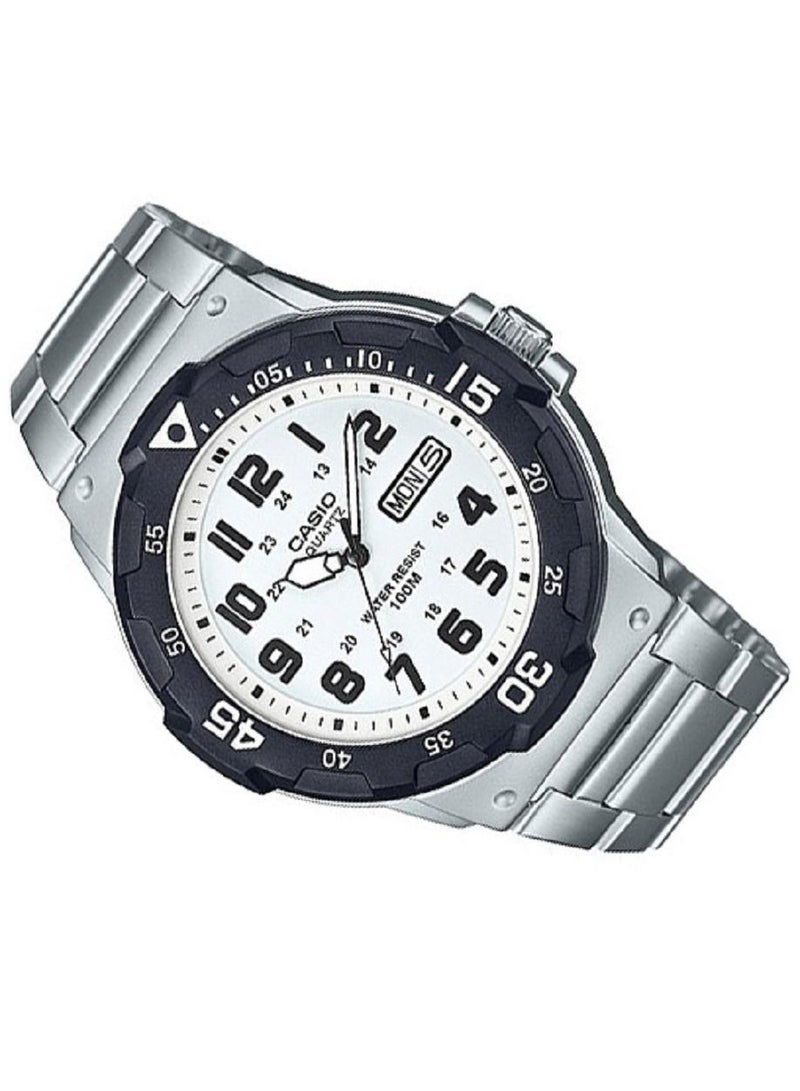 Casio Men Watch Analog White Dial Stainless Steel Band MRW-200HD7BVDF - Image 2