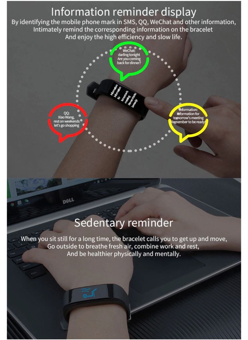 BSNL - 115 Plus Smart Bracelet Sleep Monitor Fitness Tracker With Call Message Notifications Green - Image 1