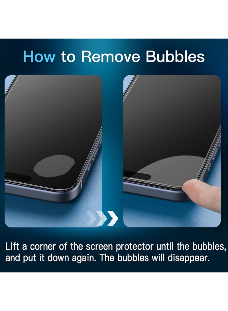 Jetech Screen Protector for Iphone 15 Pro Max 6.7 Inch Tempered Glass Film With Easy Installation Tool Case Friendly Hd Clear 3 Pack - Image 2