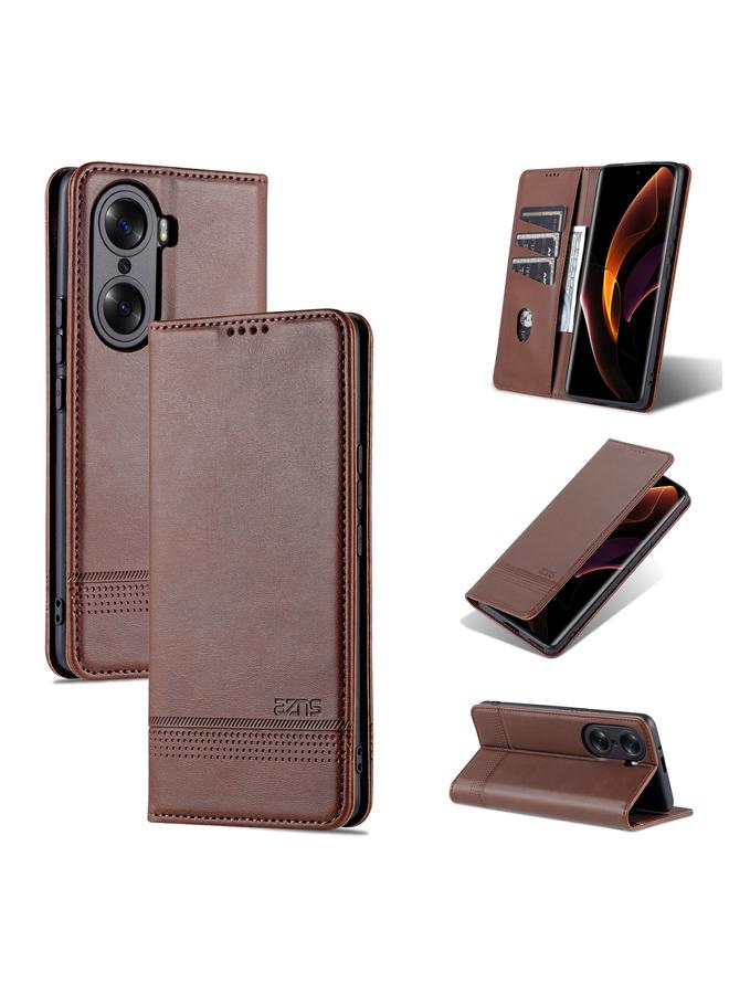 The Bros Case For Honor 60 Magnetic Calf Texture Horizontal Flip Leather Phone Case