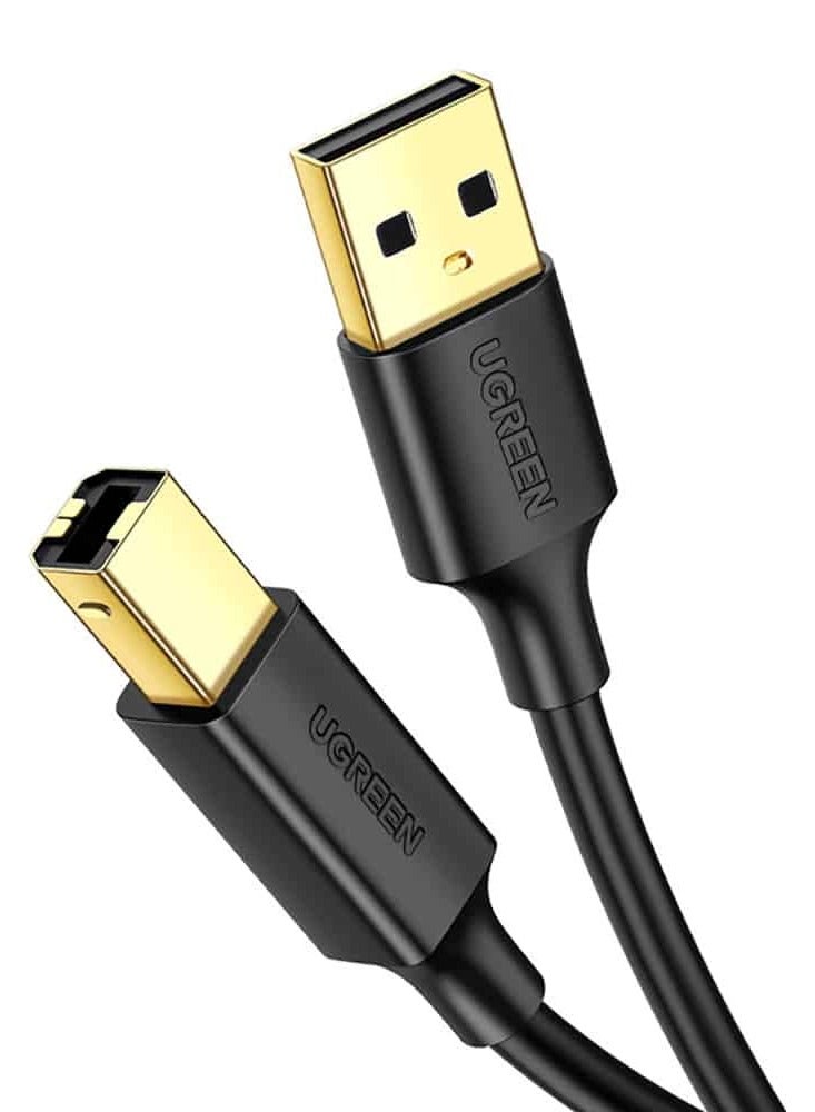 يو جرين 20847 US135 USB2.0 AM to BM Print Cable 2m -Black - Image 1