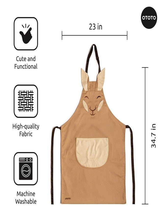 OTOTO Aproo Cooking Apron - Cute Kitchen Apron with Pockets, Funny and Giftable Kitchen Accessories, Kangaroo Design - Kitchen GIfts, Funny Gifts, White Elephant Gifts (Brown Aproo Only) - Image 5