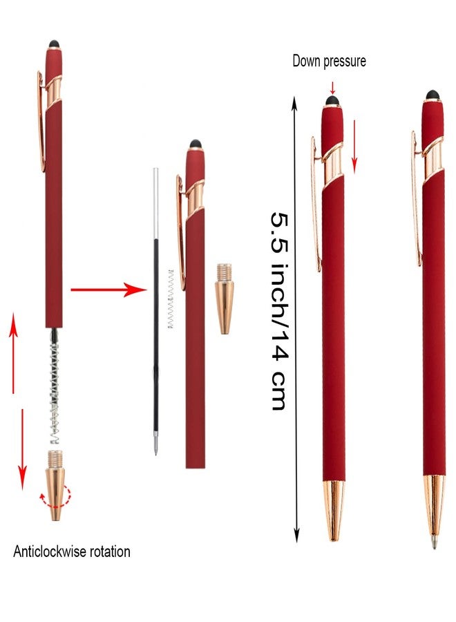 PASISIBICK 3.86 in Blue Ink Refills for Ballpoint Pen with Stylus Tip, Soft Touch Click Pen, 2 in 1 Metal Pens, Medium Point(Pack of 40) - Image 2