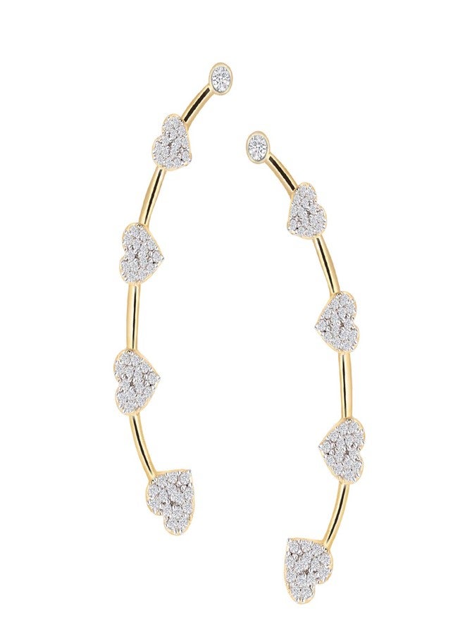 KENNICE Precious American Diamond Gold Plated Earcuff Earrings Jewellery For Women & Girls - Image 4