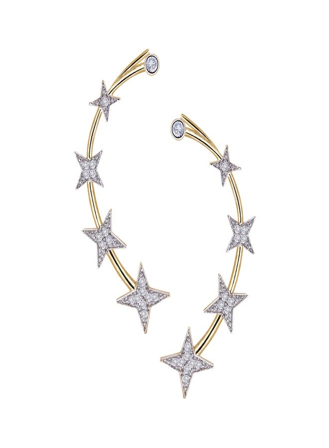 KENNICE Precious American Diamond Gold Plated Earcuff Earrings Jewellery For Women & Girls - Image 2
