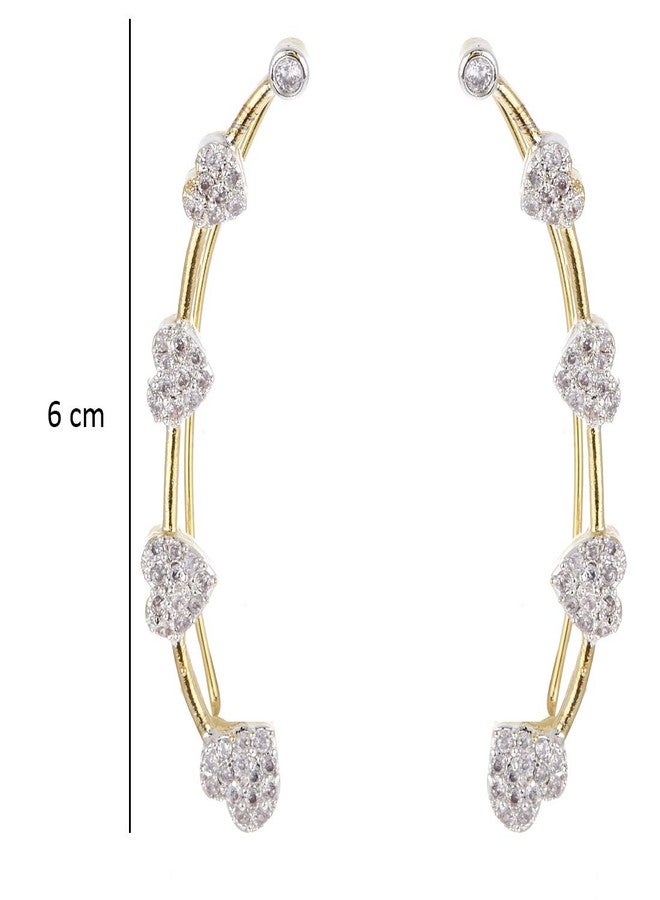 KENNICE Precious American Diamond Gold Plated Earcuff Earrings Jewellery For Women & Girls - Image 5