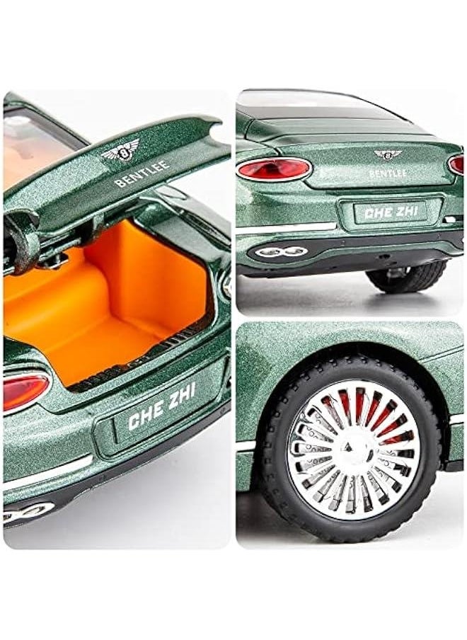 Generic - Toy Car Compatible for 1/24 Bentley Continental GT Model Car Alloy Diecast Collectible Pull Back Car Toy Door Can Be Opened for Boys Girls Gift(Green) - Image 1
