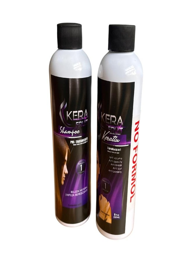 KERA FRUIT Cirugia Capilar Kera Fruit 8oz (250 ml) + Shampoo Profesional Hidrata y alisa tu cabello Hair keratin Treatment (SIN FORMOL) Formaldehyde Free - Image 2