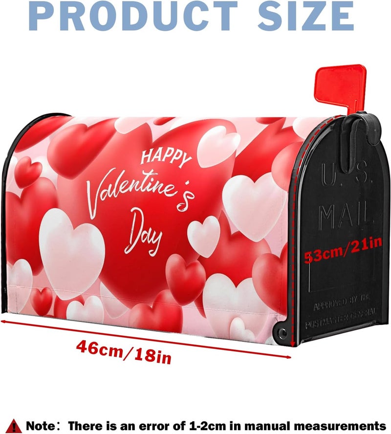 Farg Valentine Mailbox Covers Magnetic Valentine‘s Day Mail Box Cover Valentines Heart Love Post Letter Box Wrap for Garden 21x18 in Mailbox Wraps for Yard Home Decor - Image 2