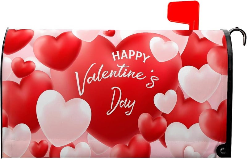 Farg Valentine Mailbox Covers Magnetic Valentine‘s Day Mail Box Cover Valentines Heart Love Post Letter Box Wrap for Garden 21x18 in Mailbox Wraps for Yard Home Decor - Image 1