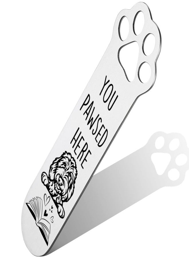 FOKCBOCM Goldendoodle Gifts, Goldendoodle Dog Bookmark for Goldendoodle Dog Lover Book Lovers Bookworm Bookish Nerd, Bookmark Dog Lover, Book Club Gifts for Reader Dog Owner Lover-DX129, Silver - Image 1