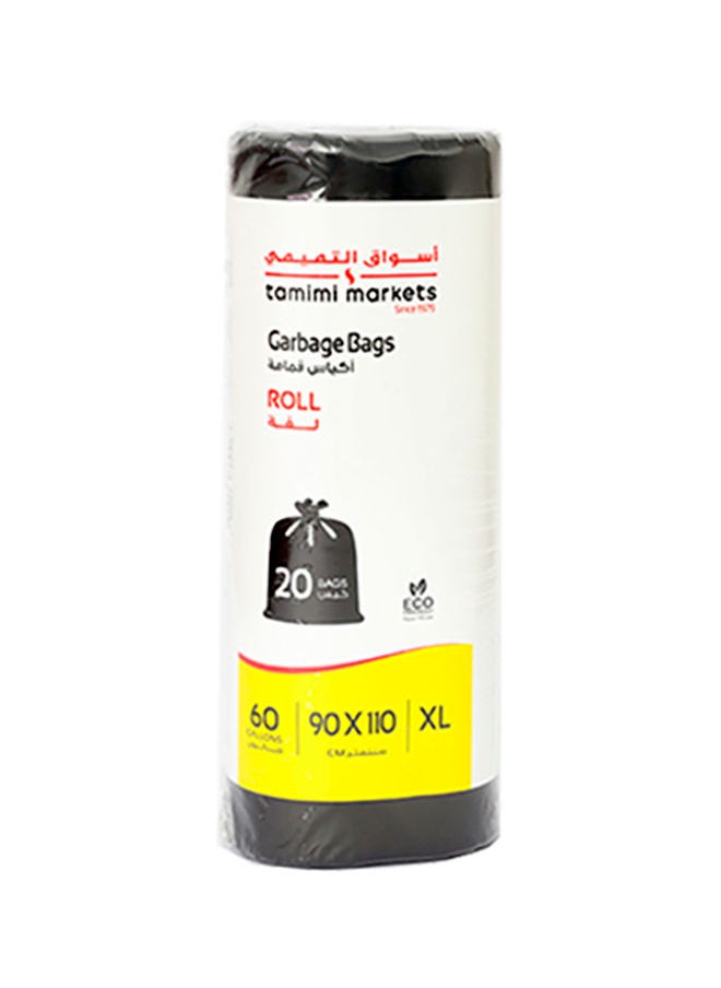 tamimi markets Garbage Bag Roll XL 60 Gallons 20 Pieces 