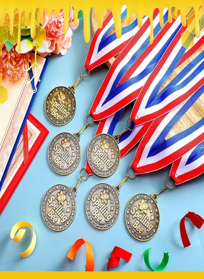 Quelay 30 Pcs 2'' Award Medals Bulk Gold Winner Medals with Neck Ribbons Metal Trophy Award Prize Gift for Tournaments, Competitions, Party, Kids and Adults (Spelling Bee) - Image 4