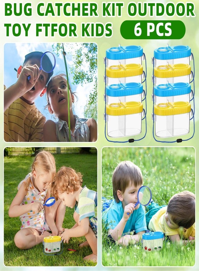 WinnerWhy 6 Pack Bug Catcher Kit for Kids Bulk Insect Collection Cage Bug Habitat Viewer Magnifying Glass Catching Box Container Explorer Outdoor Nature Gift for Kid Boys Girls(Yellow，Blue) - Image 5