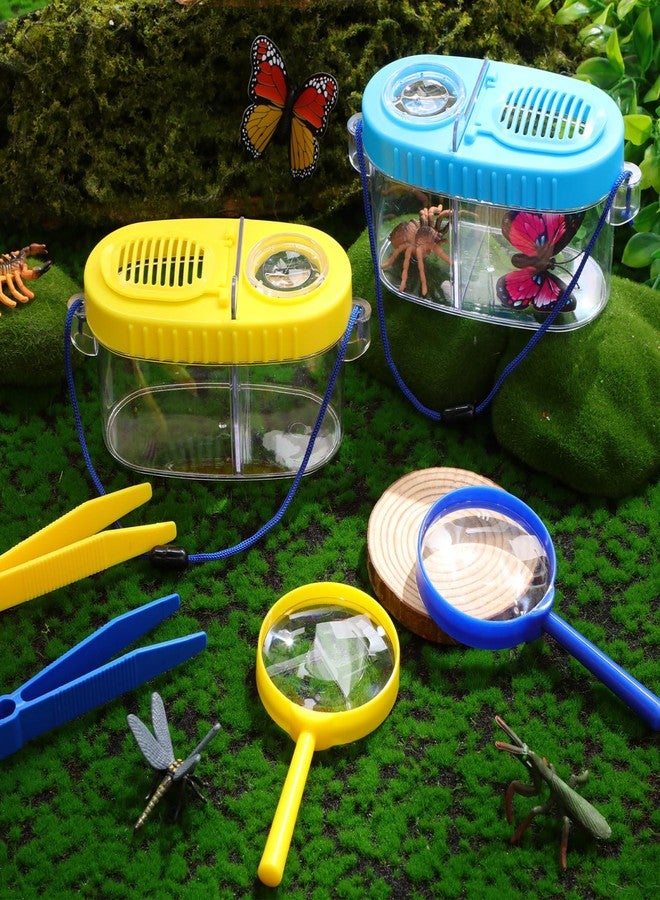 WinnerWhy 6 Pack Bug Catcher Kit for Kids Bulk Insect Collection Cage Bug Habitat Viewer Magnifying Glass Catching Box Container Explorer Outdoor Nature Gift for Kid Boys Girls(Yellow，Blue) - Image 4