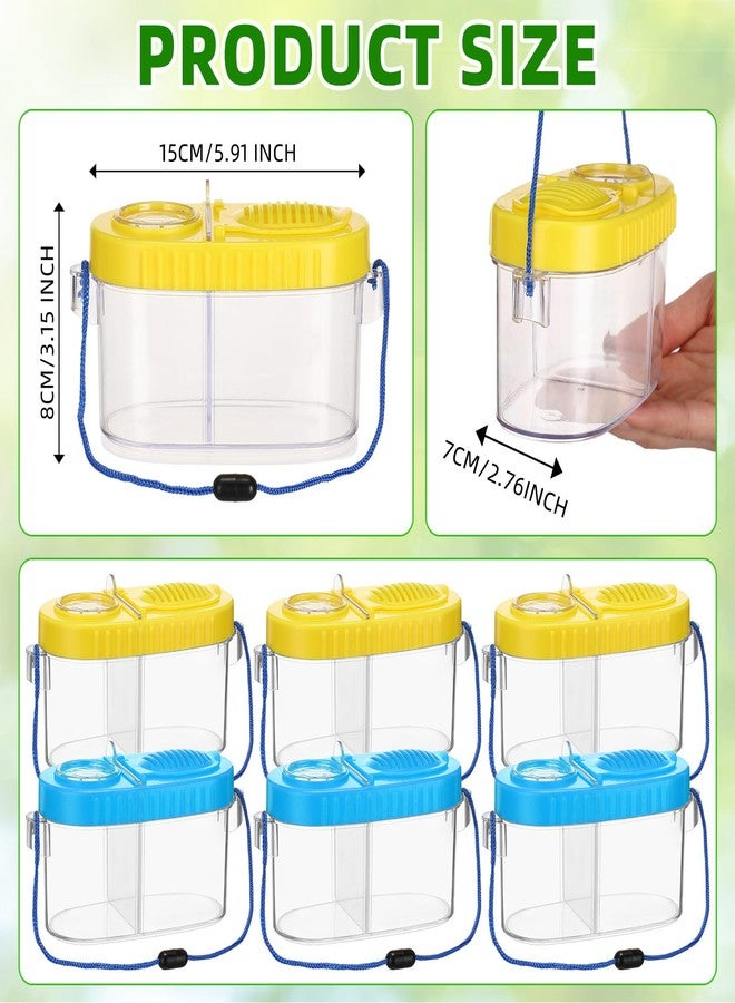 WinnerWhy 6 Pack Bug Catcher Kit for Kids Bulk Insect Collection Cage Bug Habitat Viewer Magnifying Glass Catching Box Container Explorer Outdoor Nature Gift for Kid Boys Girls(Yellow，Blue) - Image 2
