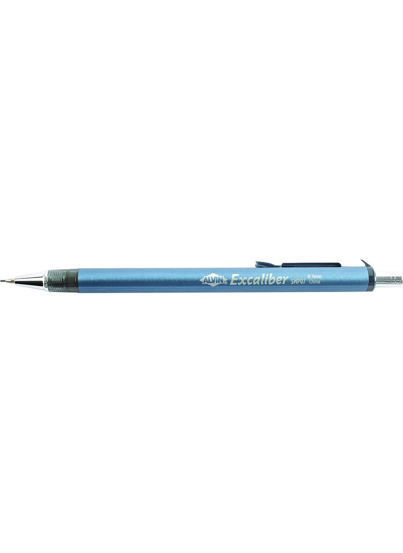 Alvin Alvin SMP07 Excaliber 07mm Mechanical Pencil Blue Design of Brushed Aluminum Triangular Shaped Barrel Molds Into Your Hand for Smooth Writing or Detailed Work 
