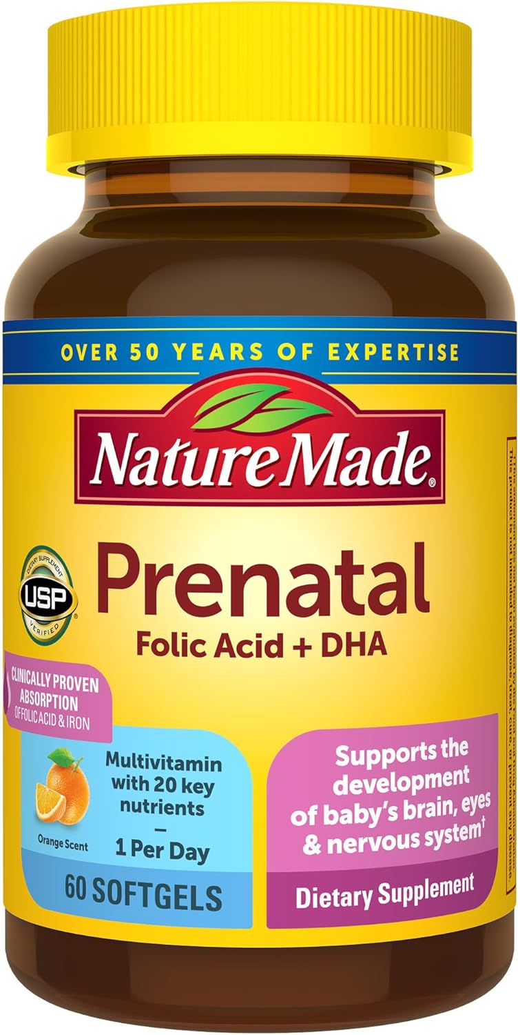 Nature Made Prenatal Softgels with Folic Acid and DHA for Women - Image 1