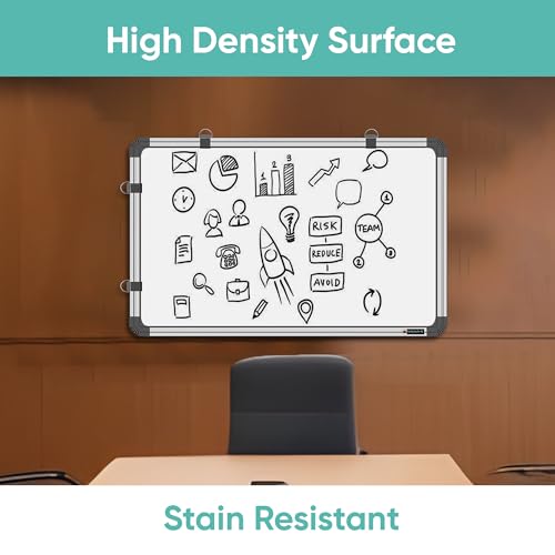 YAJNAS 16x23 Inch Non Magnetic Double Sided Whiteboard & Chalkboard, Both Side Writing Board Includes 1 whiteboard Duster and 1 Whiteboard Markers (Pack of 3) Ideal for Home, Study Room and Office - Image 4