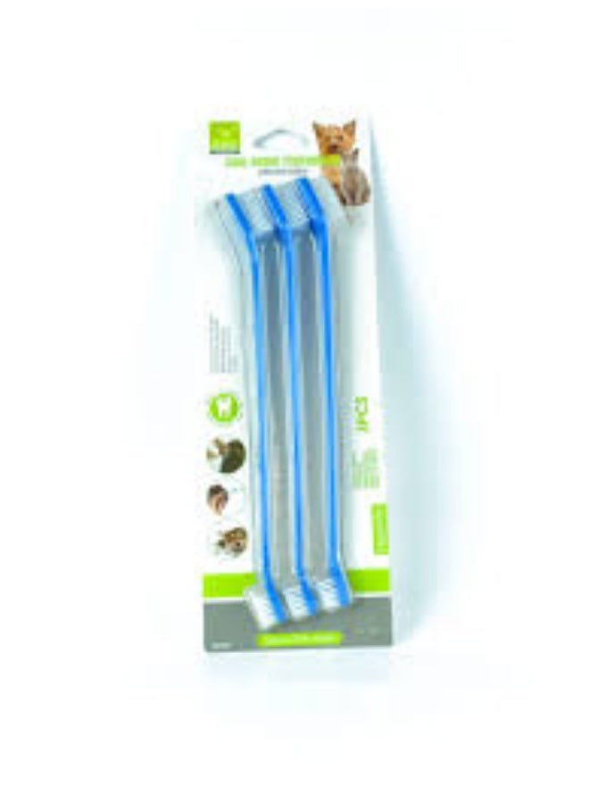 Blue Dual Ended Toothbrushes for Dogs3 per pack