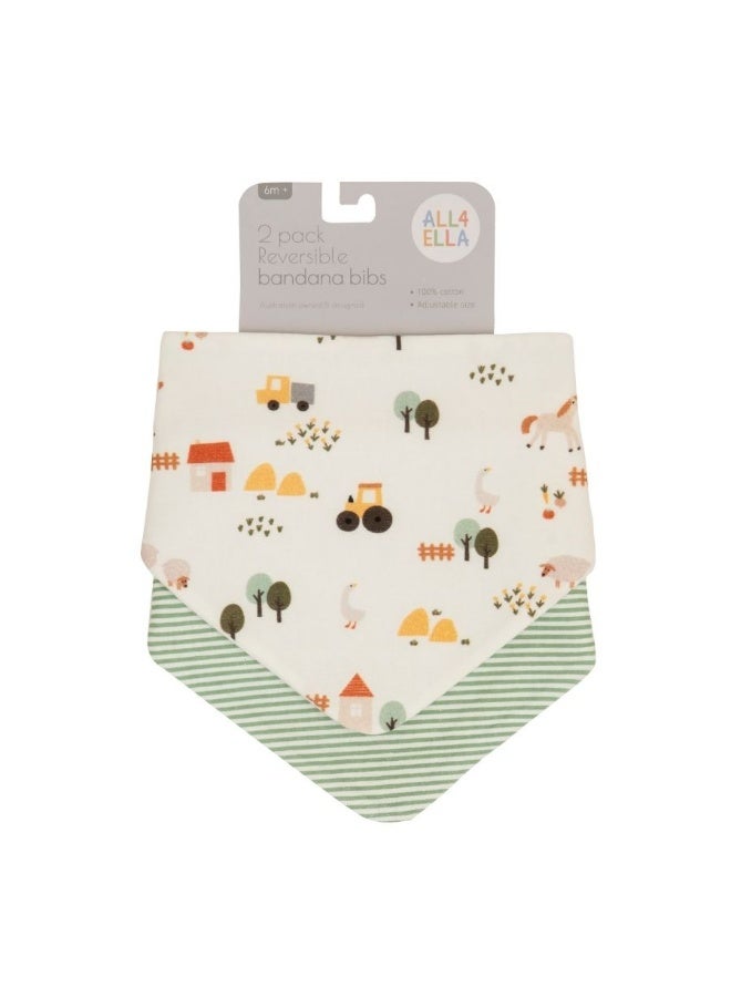 All4Ella Country Farm Bandana Bibs 2 Pack - Image 5