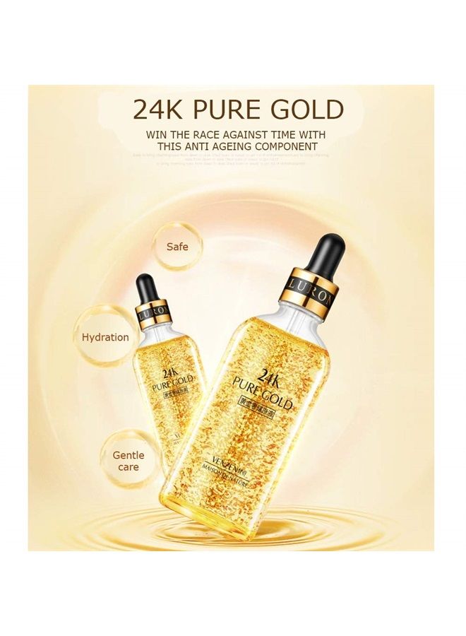 VENZEN 24k Pure Gold Luxurious Primary Liquid Glycerin Improves Hydration 100ml - Image 2