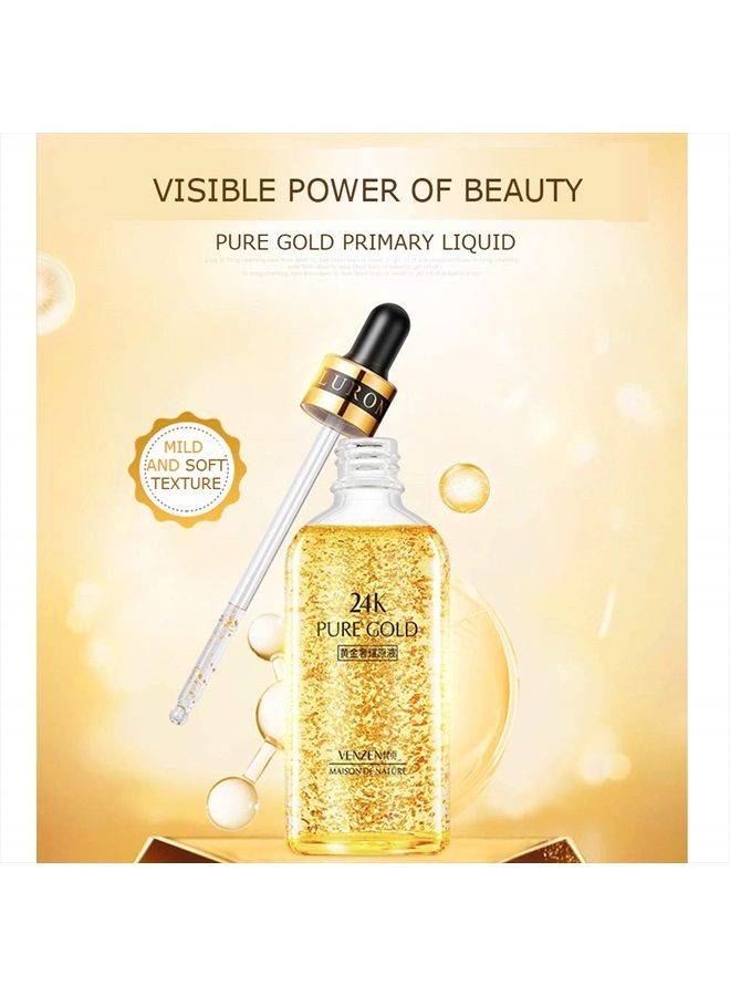 VENZEN 24k Pure Gold Luxurious Primary Liquid Glycerin Improves Hydration 100ml - Image 3