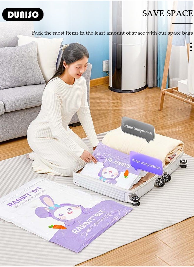 DUNISO - Combo Vacuum Storage Bag with Electric Pump, 4 Pack(1Jumbo + 1 Large + 1Medium + 1 Small) of Reusable Compression Bags, Double Zip Seal Special-Grip Clip,Travel Vacuum Sealer Bags, Rapid Vacuum for Clothes, Mattress, Blanket, Pillows Compression and Travelling - Image 1