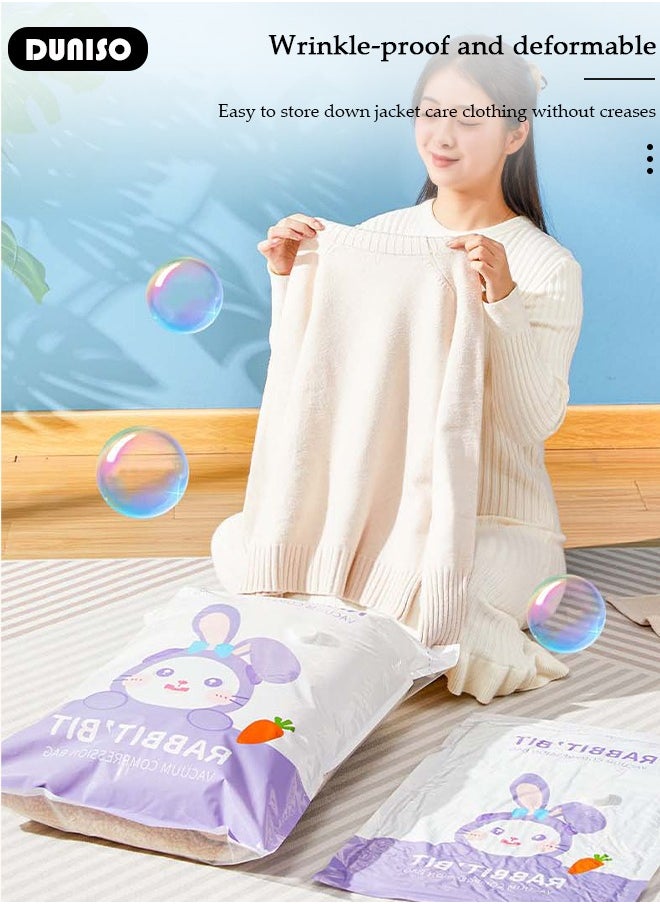 DUNISO - Combo Vacuum Storage Bag with Electric Pump, 4 Pack(1Jumbo + 1 Large + 1Medium + 1 Small) of Reusable Compression Bags, Double Zip Seal Special-Grip Clip,Travel Vacuum Sealer Bags, Rapid Vacuum for Clothes, Mattress, Blanket, Pillows Compression and Travelling - Image 1
