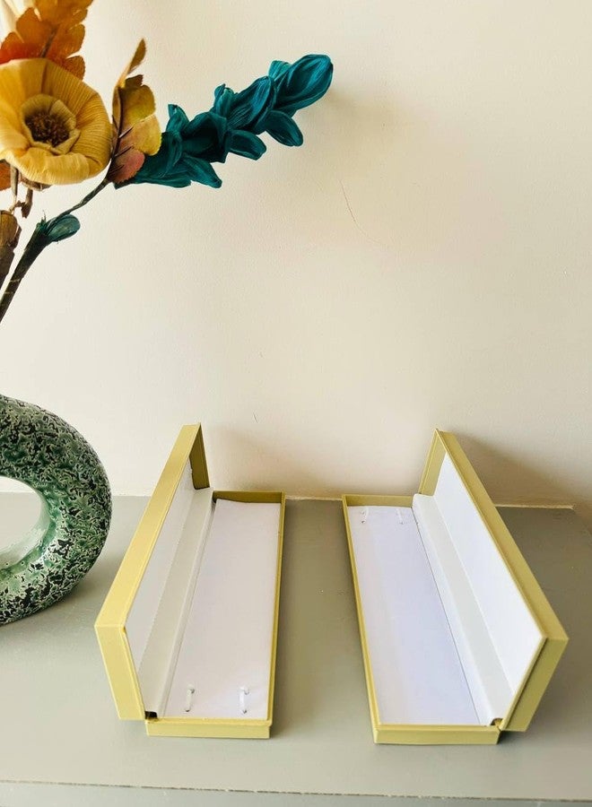 DSS 3D Jewellery Satin, Velvet Box Combo (Golden, 8"x 2" INCH)- Pack of 2 - Image 4