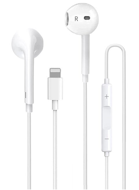 iPhone Earbuds Wired Lightning Headphones [Apple MFi Certified] in-Ear Stereo Headset Built-in Microphone & Volume Control Compatible with iPhone 13/12/11/8/8plus X/Xs/XR/Xs max/pro/se iPad All iOS
