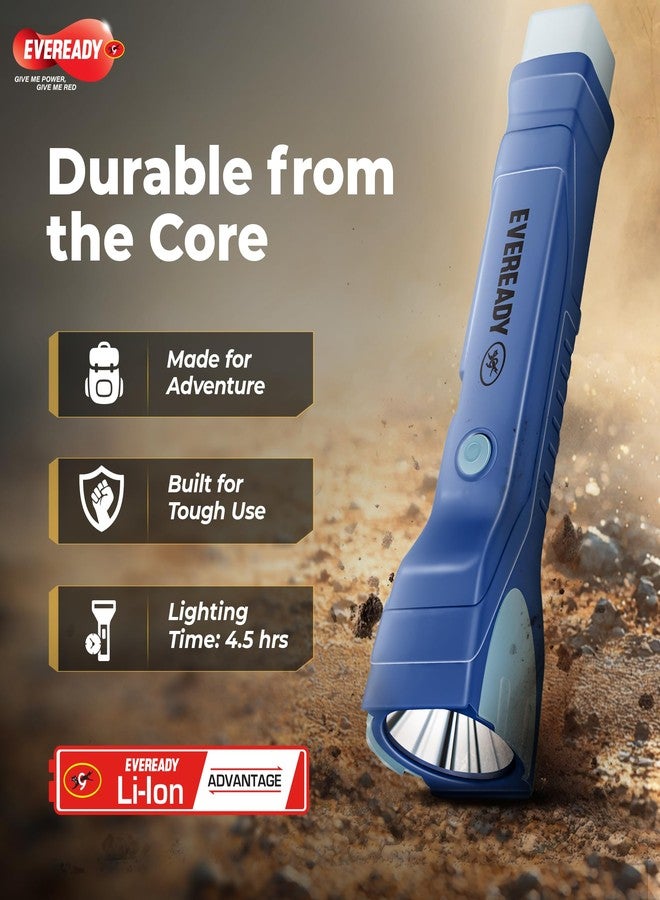 Eveready Trishul DL141, Rechargeable 3-in-1 Emergency Torch + Sidelight + Tail Light, Rugged Angular Design, Type B/Micro USB Charging, 360° Illumination, Pack of 8, Yellow - Image 4