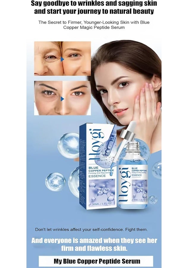 Hoygi Blue copper peptide essence,Anti-Aging Serum 30ml - Skin Revitalizing Formula with Brightening Essence for Radiant Face Clinically Proven Wrinkle Reduction - Image 3