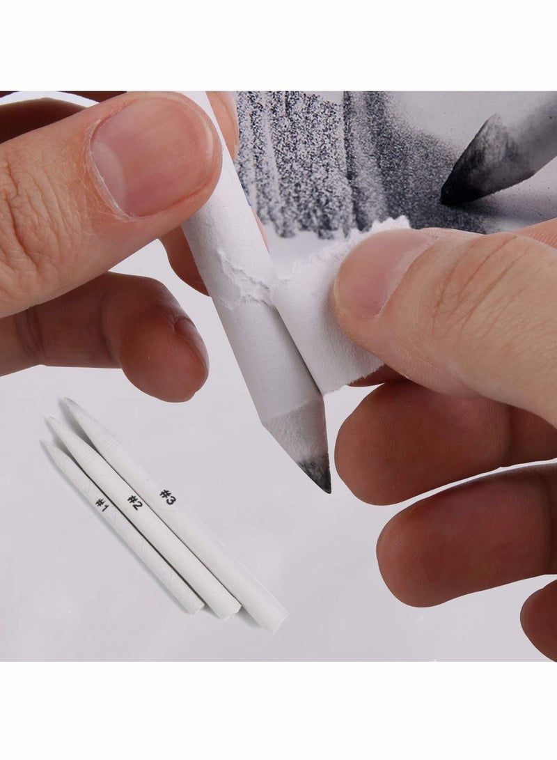 Excefore Blending Stumps and Tortillions Paper Art Blenders with Sandpaper Pencil Sharpener Pointer for Student Artist Charcoal Sketch Drawing Tools（54 pcs ） - Image 2