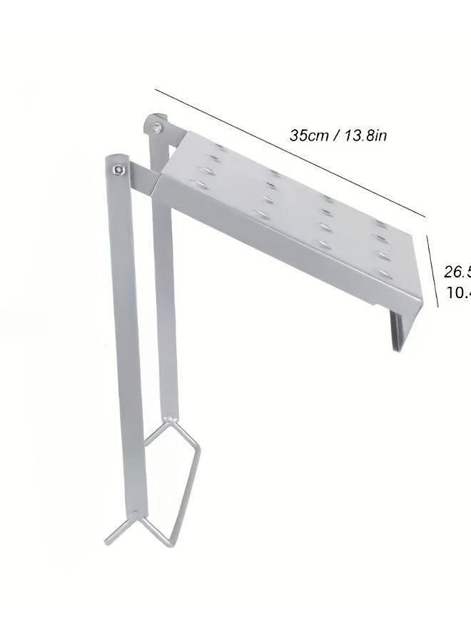 Heavy Duty 400 Lbs Capacity Metal Ladder Platform Silvery Non Slip Extendable Work System - Image 4