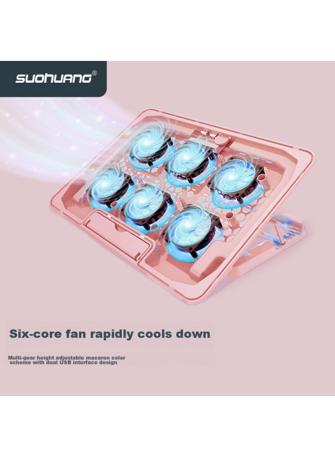 Suohuang Adjustable Speed Laptop Cooling Pad, Computer Cooling Stand, Asus Tuf/huawei/dell G3 Gaming Laptop Cooling Fan Base, Pink, Cute For Girls - Image 1