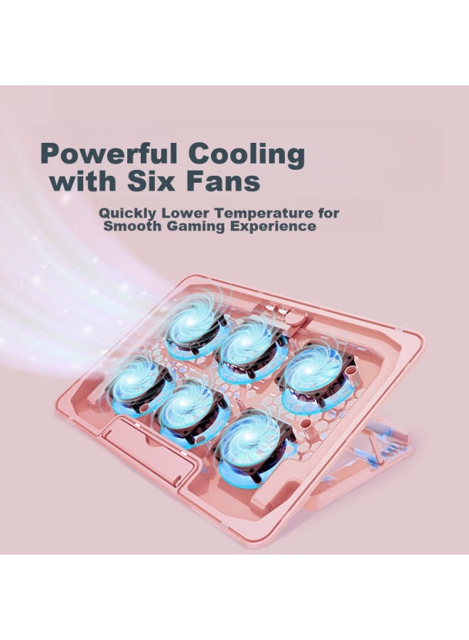 Suohuang Adjustable Speed Laptop Cooling Pad, Computer Cooling Stand, Asus Tuf/huawei/dell G3 Gaming Laptop Cooling Fan Base, Pink, Cute For Girls - Image 2