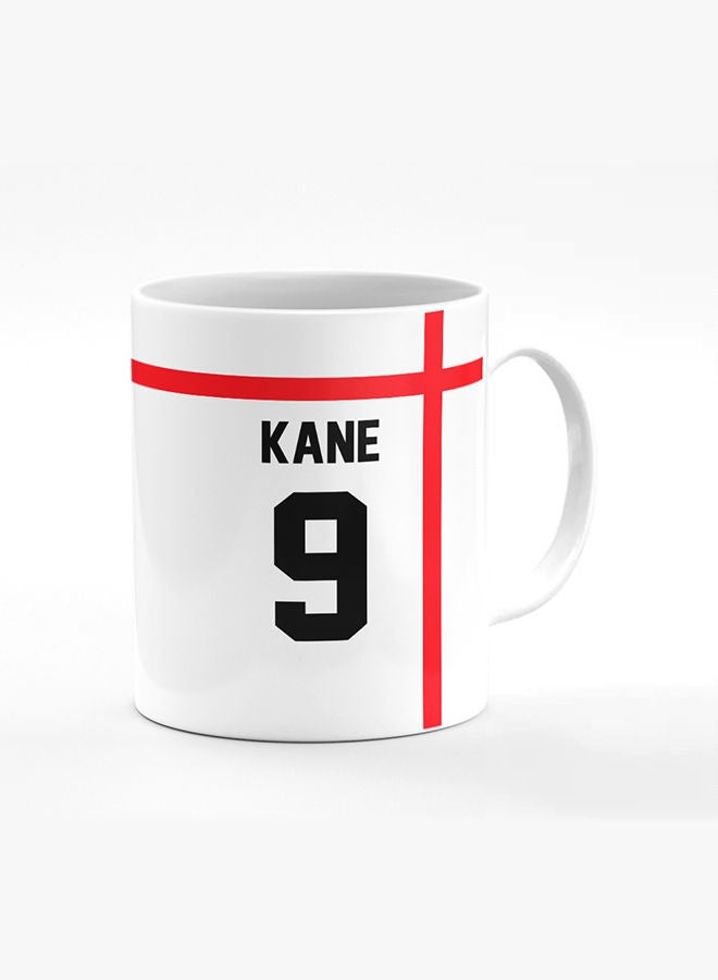 Stylizedd Designer Printed Coffee Mug with Heavy Duty Handle 11oz Ceramic Personalised Gift Mugs Cup [Microwave Safe & Dishwasher Proof] -Football Team - England Player Name - Kane - Image 1