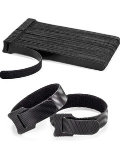100PCS Reusable Cable Ties, Black Adjustable 6-Inch Cord Organizer Ties, Multi-purpose Hook Loop Cable Management Wire Ties for Organizing Home, Office, Data Centers