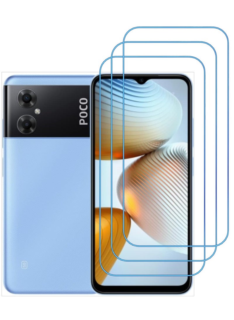 ACLIX 3 Pieces Antistatic ESD Dustproof Premium Quality High Definition Clear Tempered Glass Screen Protector Designed For Xiaomi Poco M4 5G - Image 1