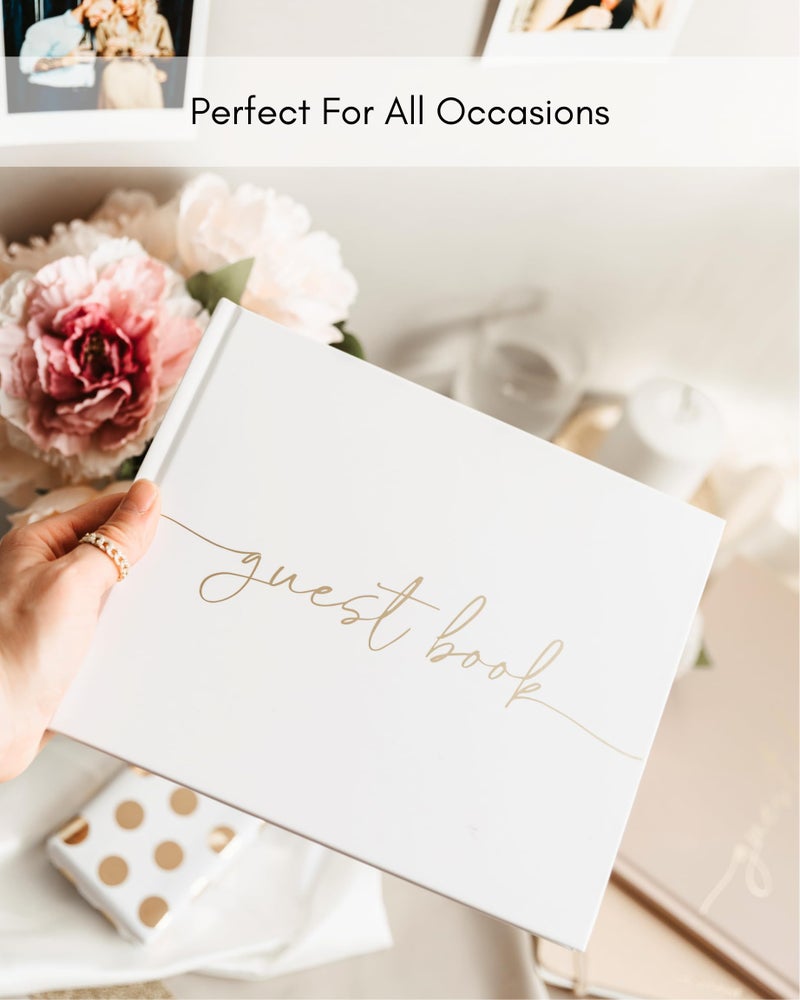 Lamare Lamare Wedding Guest Book - Elegant Guest Book Weddings Reception, Baby Shower, Polaroid Guest Book for Wedding and Special Events - 100 Blank Pages for Wedding Sign in and Photos  - Image 2