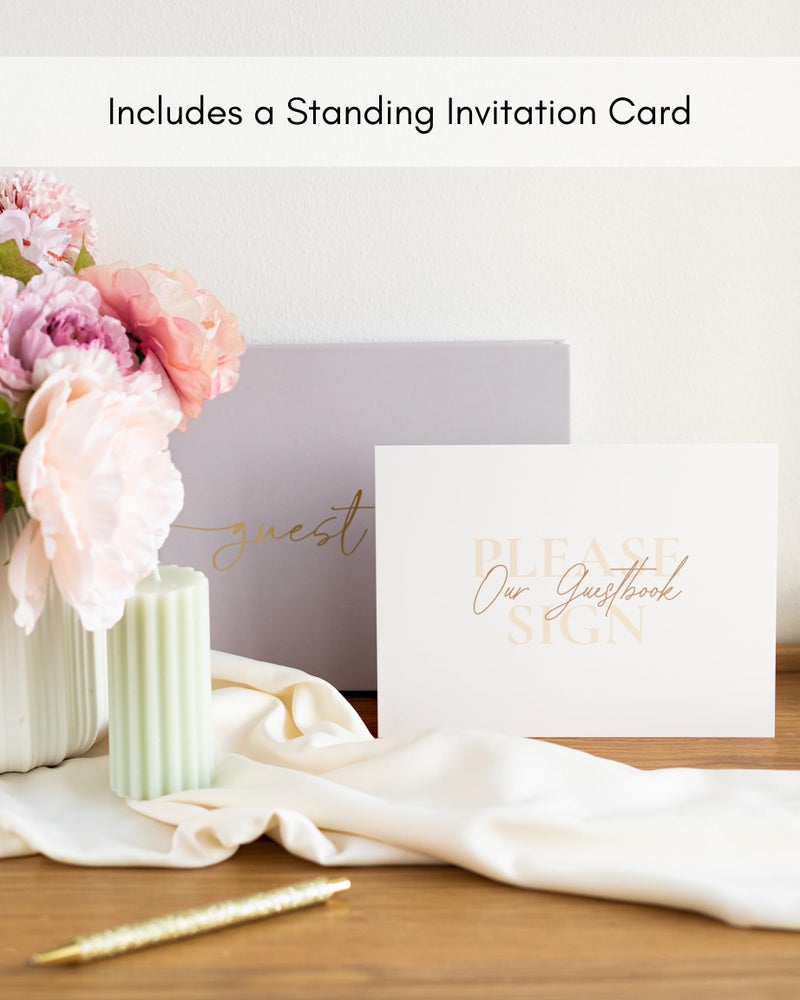 Lamare Lamare Wedding Guest Book - Elegant Guest Book Weddings Reception, Baby Shower, Polaroid Guest Book for Wedding and Special Events - 100 Blank Pages for Wedding Sign in and Photos  - Image 4